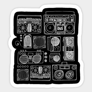 Boomboxes (White Ink) Sticker